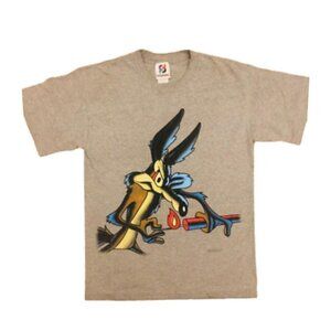 Vintage 1994 Looney Tunes Wile E Coyote Signal Sports Medium T-Shirt Signal Tag